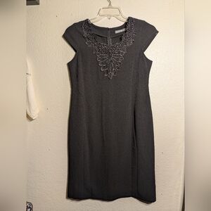 signature Collection Elegant Black Dress with Lace Detail Size Medium Pre-owned